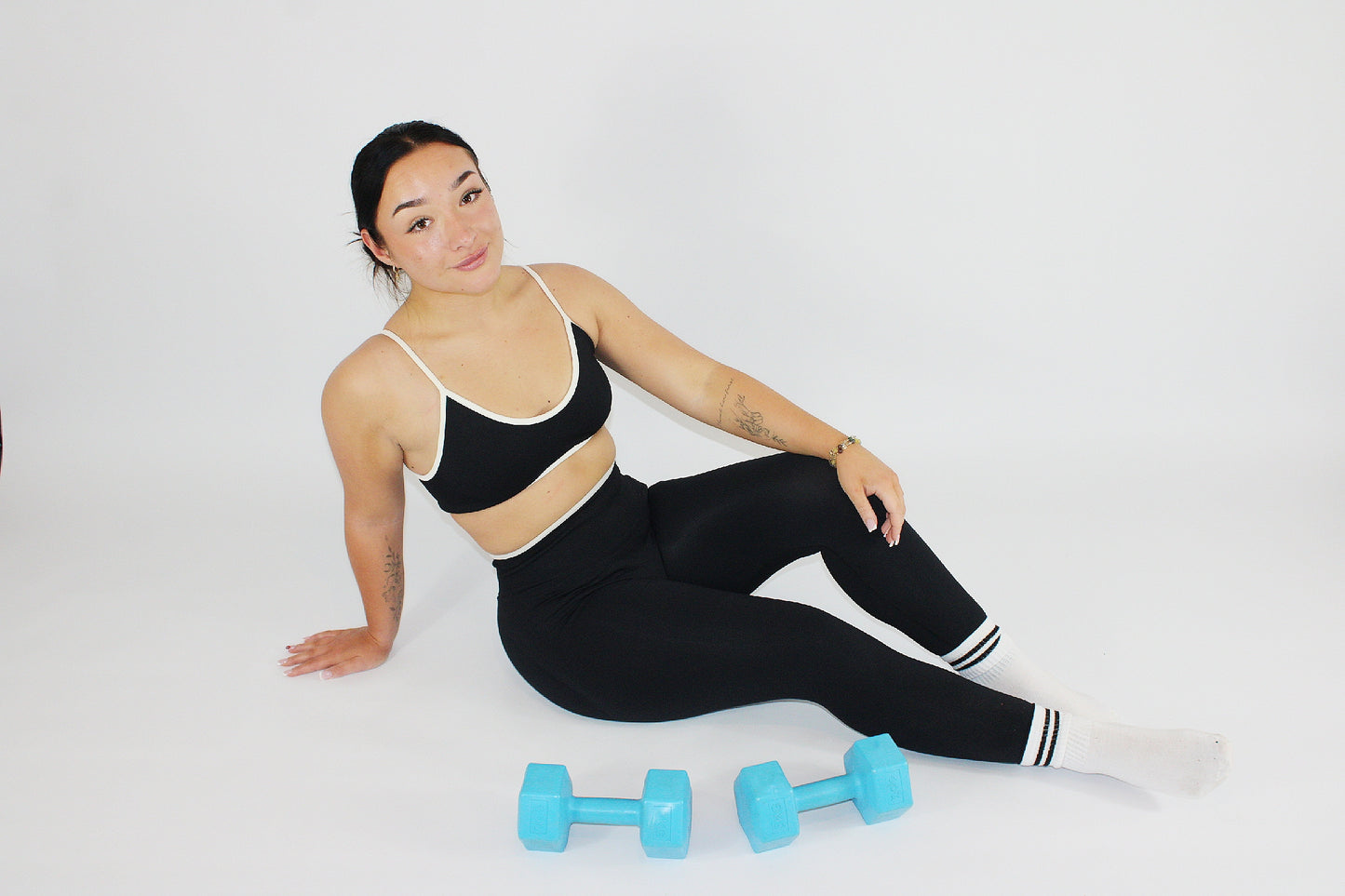 Black & white sports bra