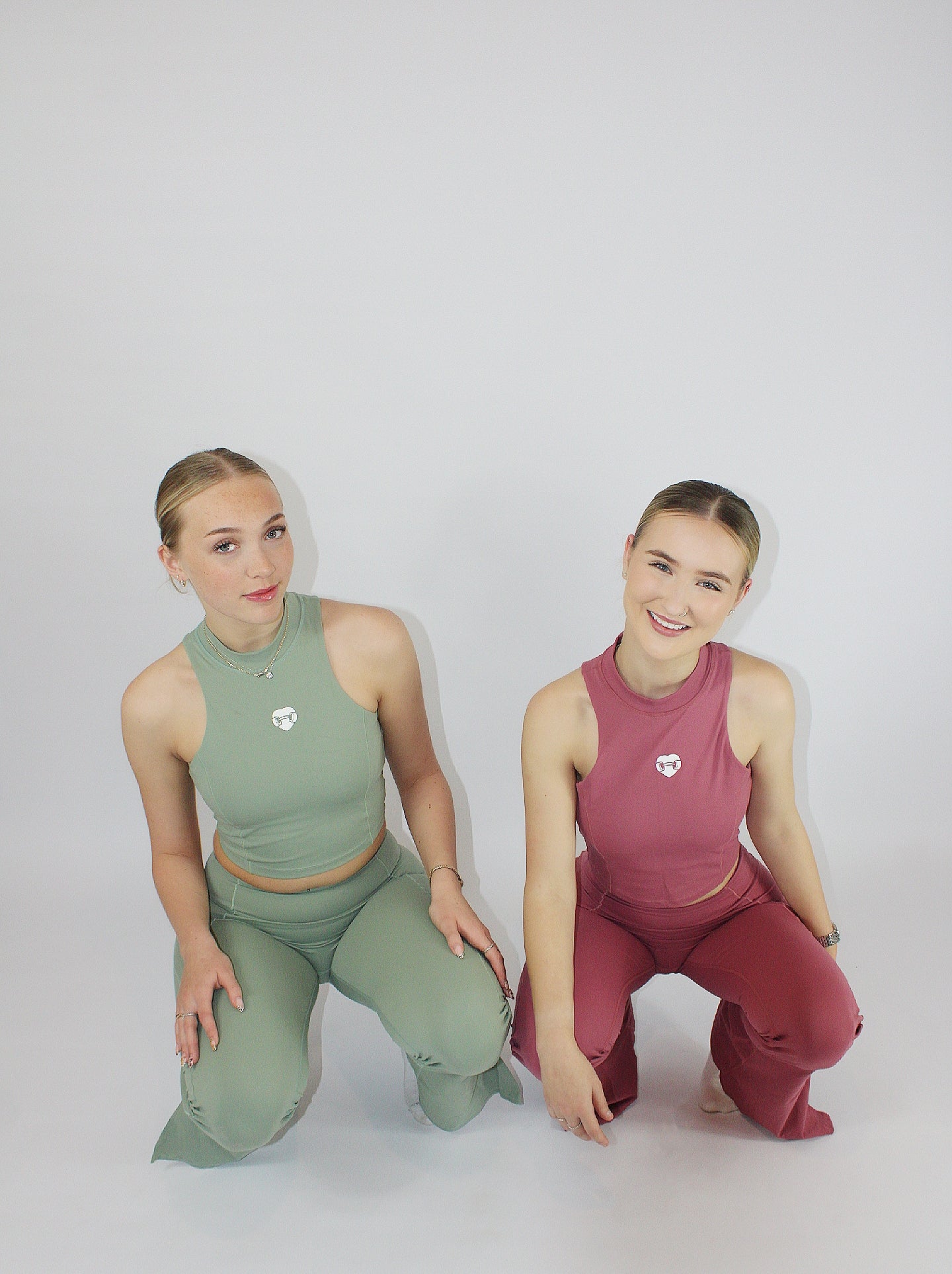 Green Racer neck sports bra