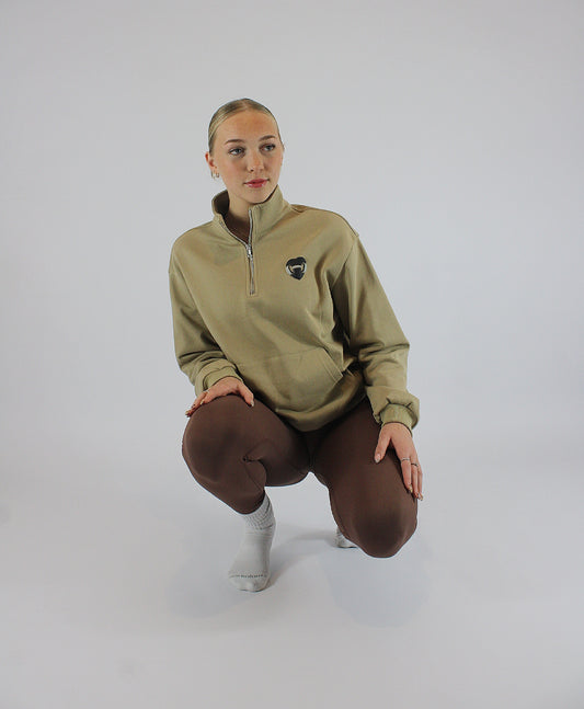 mocha quarter zip
