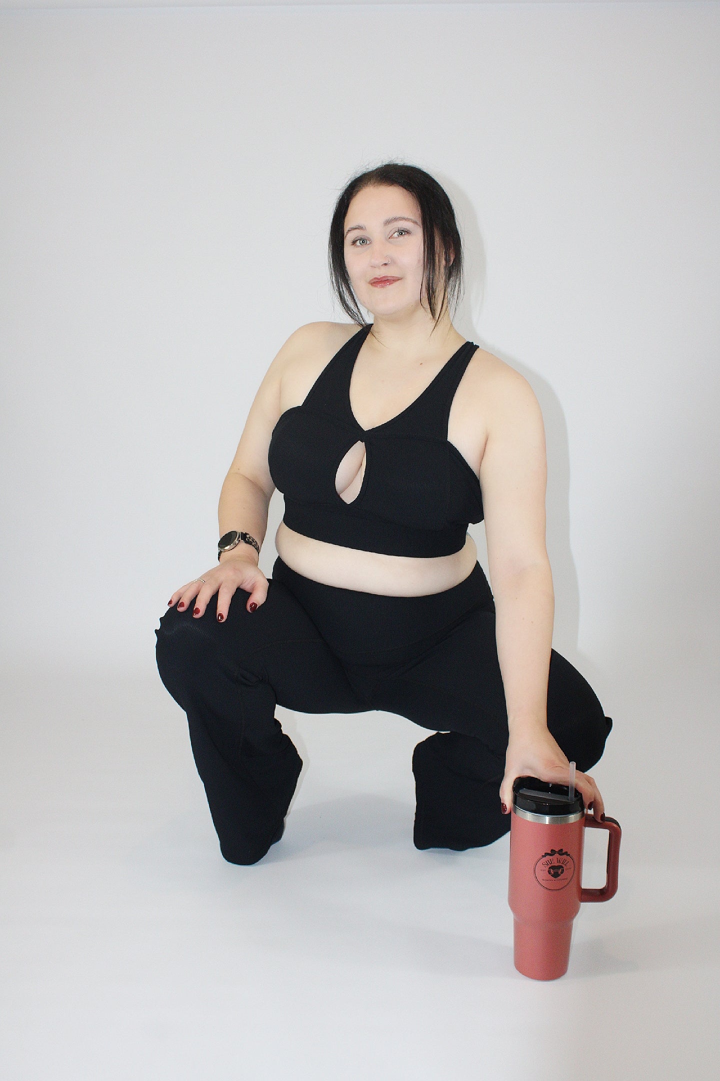 Ribbed Black sports bra