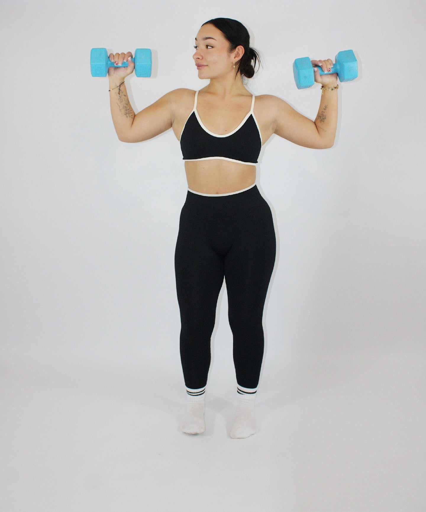 Black & white sports bra