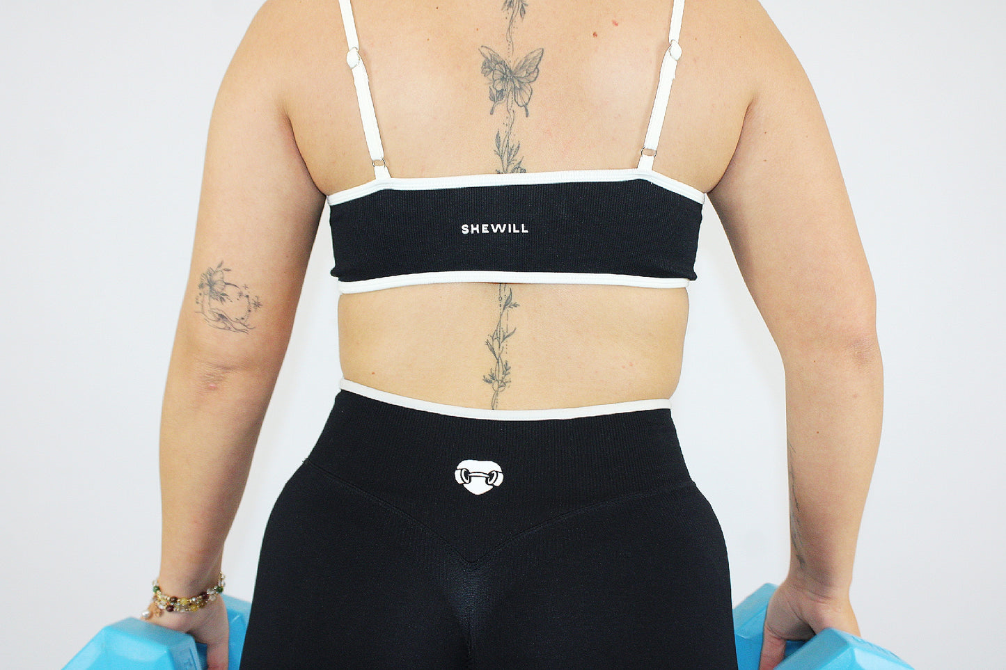 Black & white sports bra