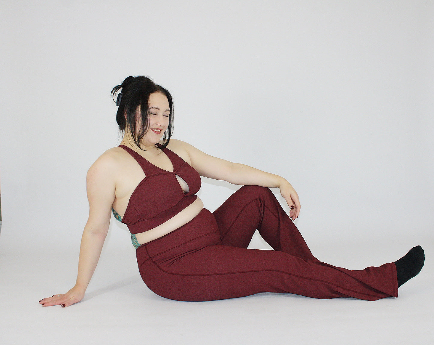 Ribbed Wine Sports bra
