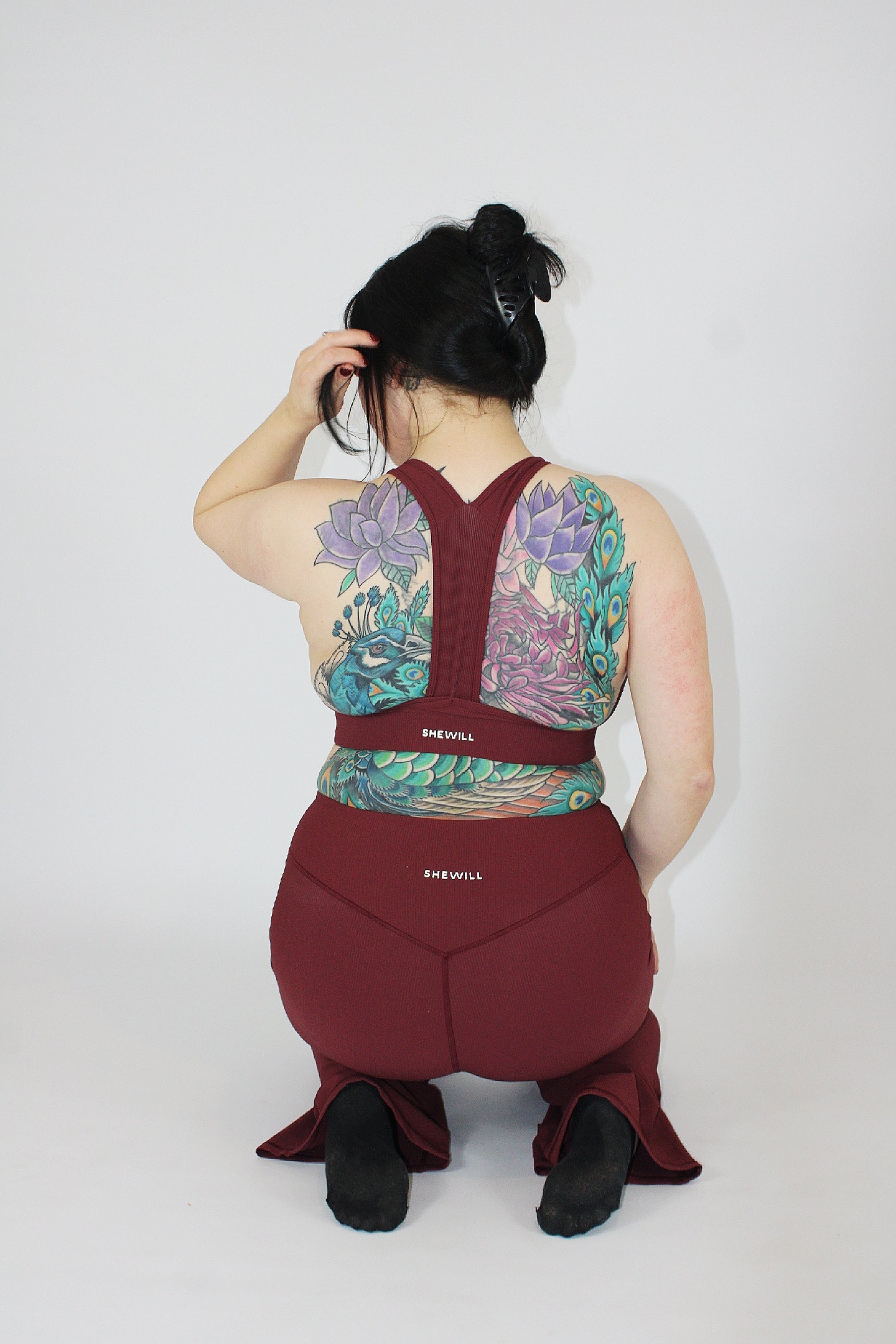 Ribbed Wine Sports bra