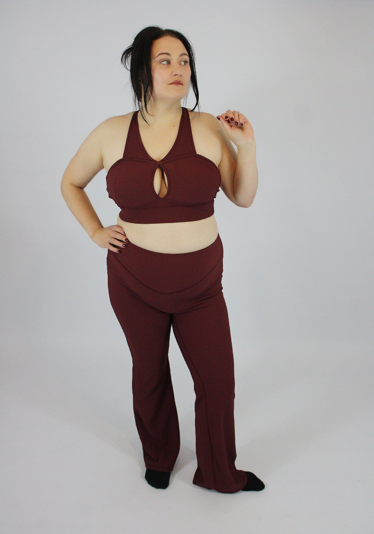 Ribbed Wine flares